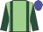 light green, dark green braces, dark green sleeves, blue cap