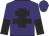 Purple, black cross of lorraine, purple and black halved sleeves, purple cap