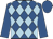 Royal Blue, Light Blue diamonds, Royal Blue sleeves and cap