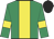 emerald green, yellow stripe, yellow armlets, black cap