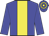 blue, yellow stripe, hooped cap