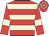 red, beige hoops, beige armbands