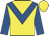 Yellow, royal blue chevron and sleeves, yellow cap
