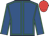 Royal blue, emerald green seams, red cap