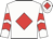 White, red diamond, chevrons on sleeves, white cap, red diamond