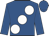 Royal blue, large white spots