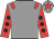 Grey, red epaulets, red sleeves, black spots, grey cap, red star