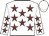 White, maroon stars, white cap