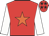 Red, orange star, white sleeves, red cap, black stars