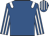 Royal blue, white epaulettes, striped sleeves and cap