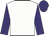 White, purple sleeves and cap