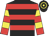 Black and red hoops, red and yellow hooped sleeves, black and yellow hooped cap