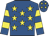 Royal blue, yellow stars, hooped sleeves and stars on cap