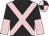 Black, Pink cross belts, halved sleeves, pink and black quartered cap