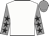 WHITE, GREY sleeves, BLACK stars, GREY cap