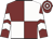 Maroon and white (quartered), chevrons on sleeves, hooped cap