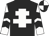 Black, white cross of lorraine, white and black chevrons on sleeves, black and white quartered cap