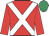 Red, white cross belts, emerald green cap