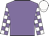 Mauve, mauve and white check sleeves, white cap