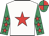 White, red star, emerald green sleeves, red stars, quartered cap