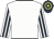 White, dark blue striped sleeves, dark blue and yellow hooped cap