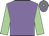 Mauve, light green sleeves, mauve and light green hooped cap