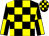 black and yellow checks, quartered sleeves