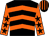 Black & orange chevrons, orange sleeves, black stars, black & orange striped cap