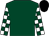 Dark green, dark green and white checked sleeves, black cap