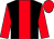 Black, red stripe, red sleeves and cap