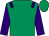 emerald green, purple epaulets, purple sleeves, emerald green cap