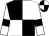 Black and white (quartered), white sleeves, black armlets