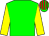 Green, yellow sleeves, green and red striped cap