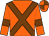 Orange, chocolate cross sashes, armlets and quartered cap