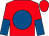 Red, royal blue disc, halved sleeves