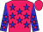 Rose, blue stars, blue arms, rose stars, rose cap