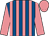 Royal blue and shocking pink stripes, sleeves and cap
