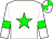 White body, green star, white arms, green armlets, white cap, green quartered
