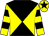 Yellow & black diabolo, hooped sleeves, black star on cap