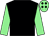 Black, light green sleeves, light green cap, black diamonds