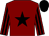Maroon, black star, striped sleeves, black cap