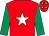 Red, white star, emerald green sleeves, red cap, white stars