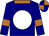 Navy blue, white ball, copper collar and armlets, navy blue and copper quartered cap