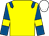 Yellow, Royal Blue Epaulets, Royal Blue Sleeves, Yellow Armlets, white Cap
