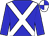 Blue body, white saint's cross andre, blue arms, white cap, blue quartered