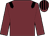 Garnet body, black epaulettes, garnet arms, garnet cap, black striped