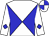 White and blue diablo, diamond sleeves, quartered cap