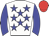 White, Blue stars and sleeves, red cap
