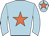 Light blue, orange star, orange star on cap