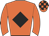 Orange body, black diamond, orange arms, orange cap, black checked